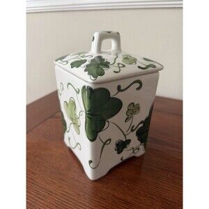 Jay Willfred Andrea by Sadek Green Ivy Coffee Tea Canister Frm Portugal 7.75 X 5